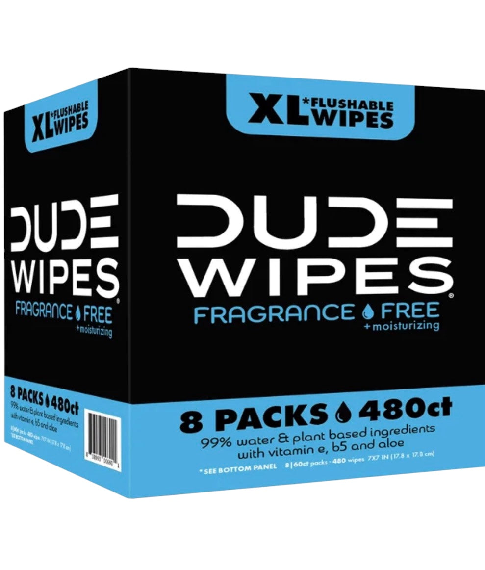 DUDE Wipes XL Flushable Wipes – Extra Large, Unscented, Septic Safe (400 CT & 480 CT)