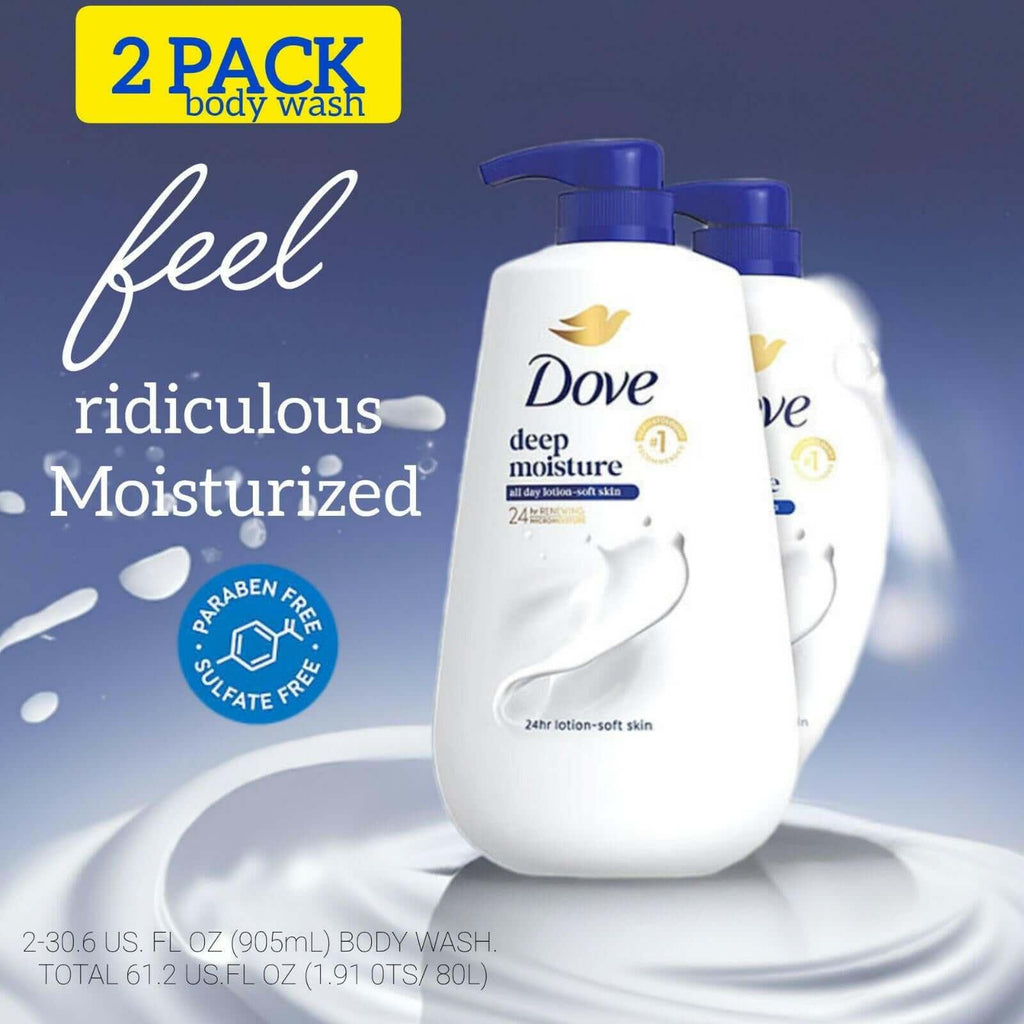 Dove Deep Moisture Body Wash with Pump, 30.6 fl. oz., 2 ct.
