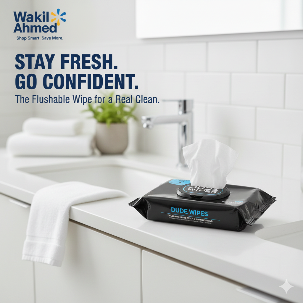 DUDE Wipes XL Flushable Wipes – Extra Large, Unscented, Septic Safe (400 CT & 480 CT)