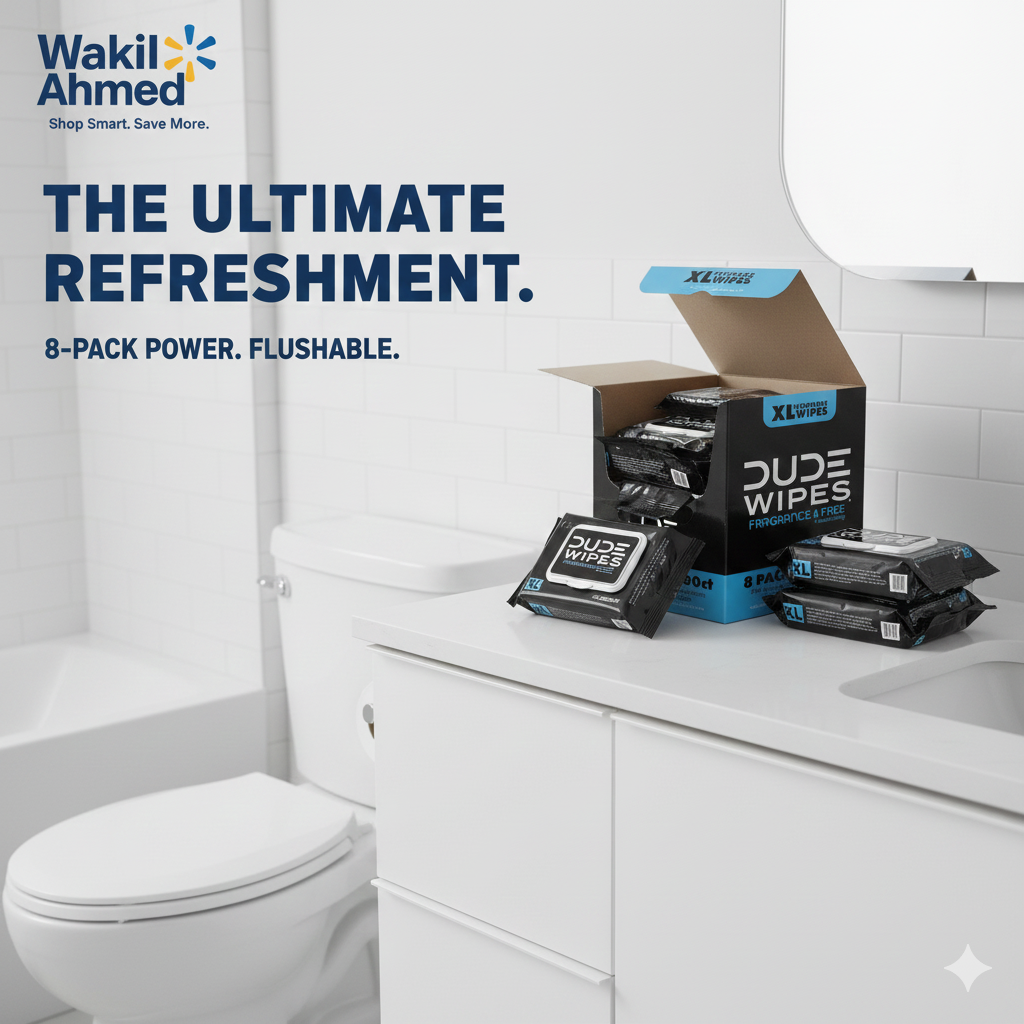 DUDE Wipes XL Flushable Wipes – Extra Large, Unscented, Septic Safe (400 CT & 480 CT)