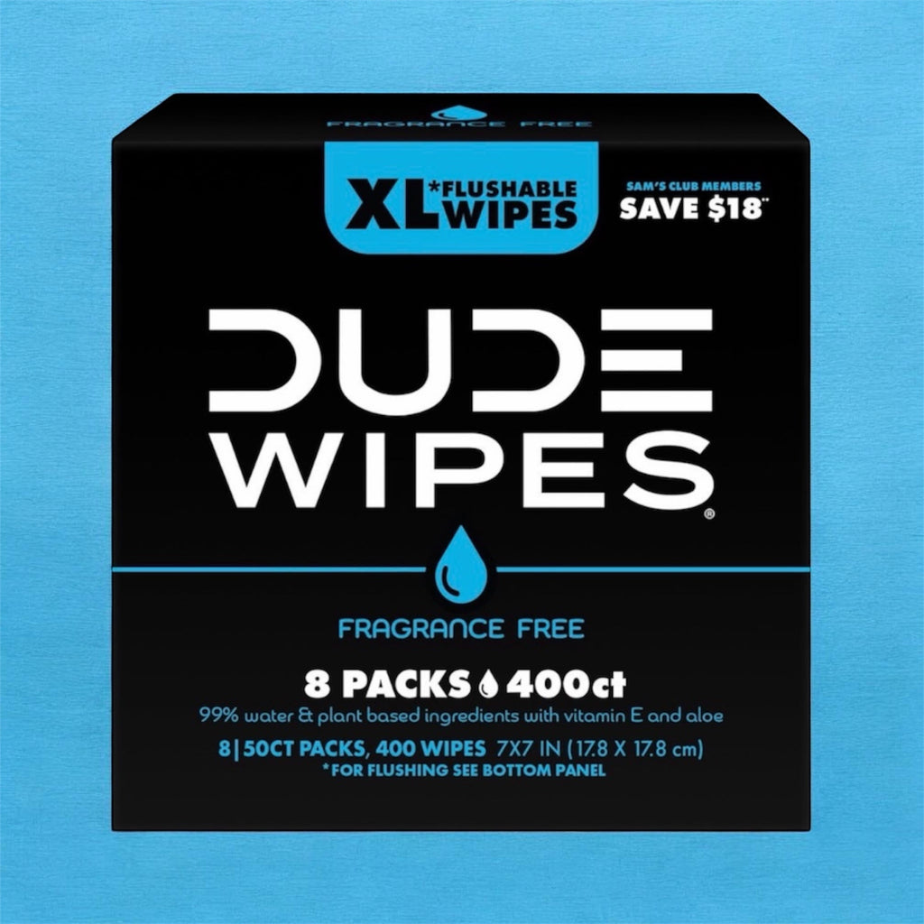 DUDE Wipes XL Flushable Wipes – Extra Large, Unscented, Septic Safe (400 CT & 480 CT)