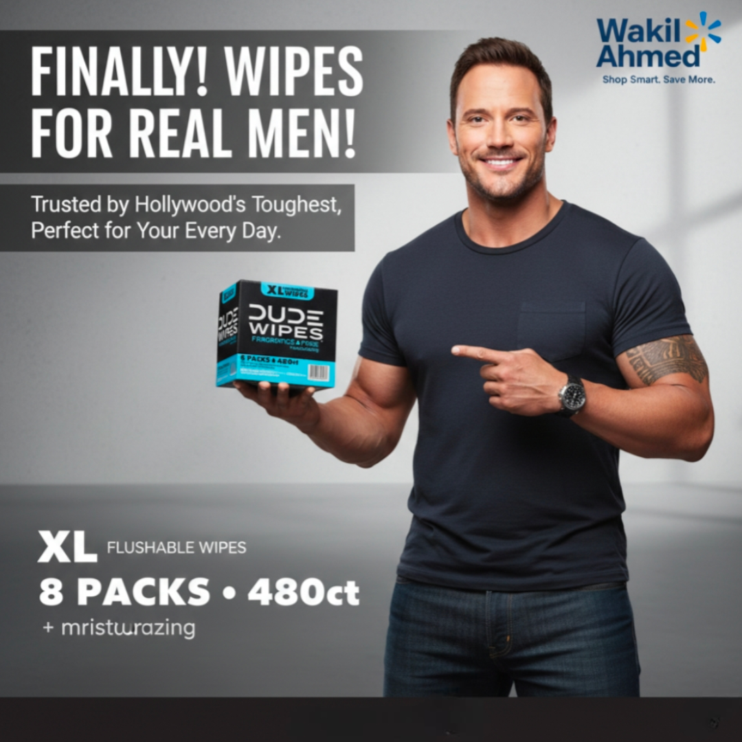 DUDE Wipes XL Flushable Wipes – Extra Large, Unscented, Septic Safe (400 CT & 480 CT)