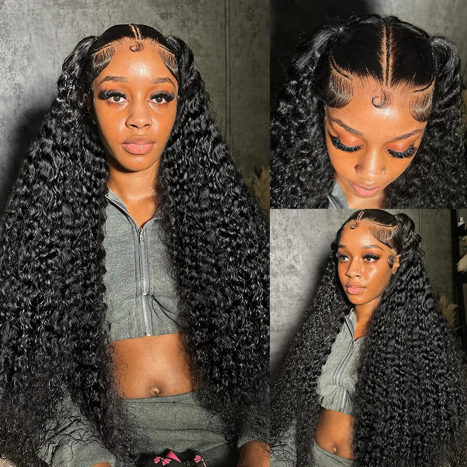 Deep Wave HD Lace Front Wig — 13x4 13x6 Brazilian Human Hair, Pre-Plucked, Up to 40 Inch