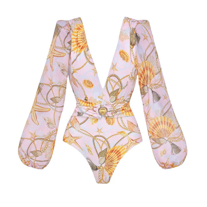 2026 Deep V Swimsuit Long Skirt Women Bikini Printed Swimwear Push Up Biquini Female Fashion Bathing Suit Slimming Beachwear