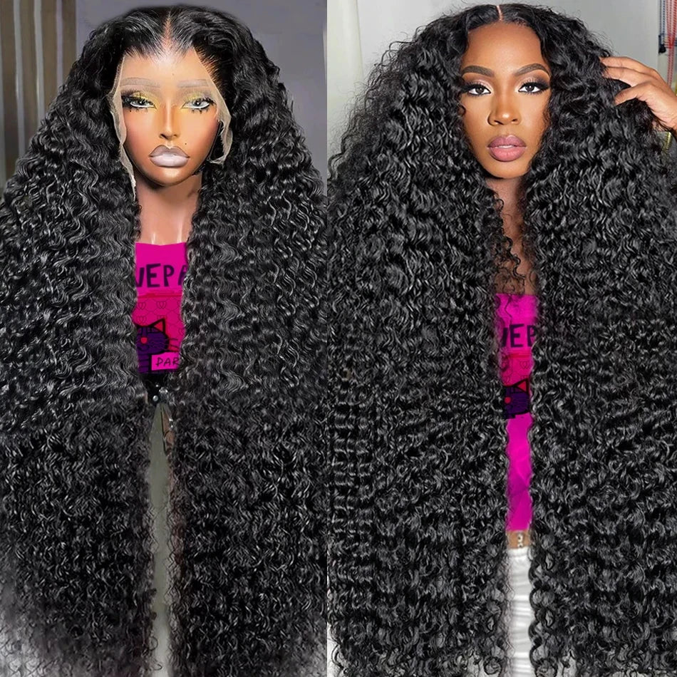 Deep Wave HD Lace Front Wig — 13x4 13x6 Brazilian Human Hair, Pre-Plucked, Up to 40 Inch