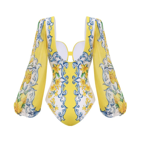 2026 Deep V Swimsuit Long Skirt Women Bikini Printed Swimwear Push Up Biquini Female Fashion Bathing Suit Slimming Beachwear