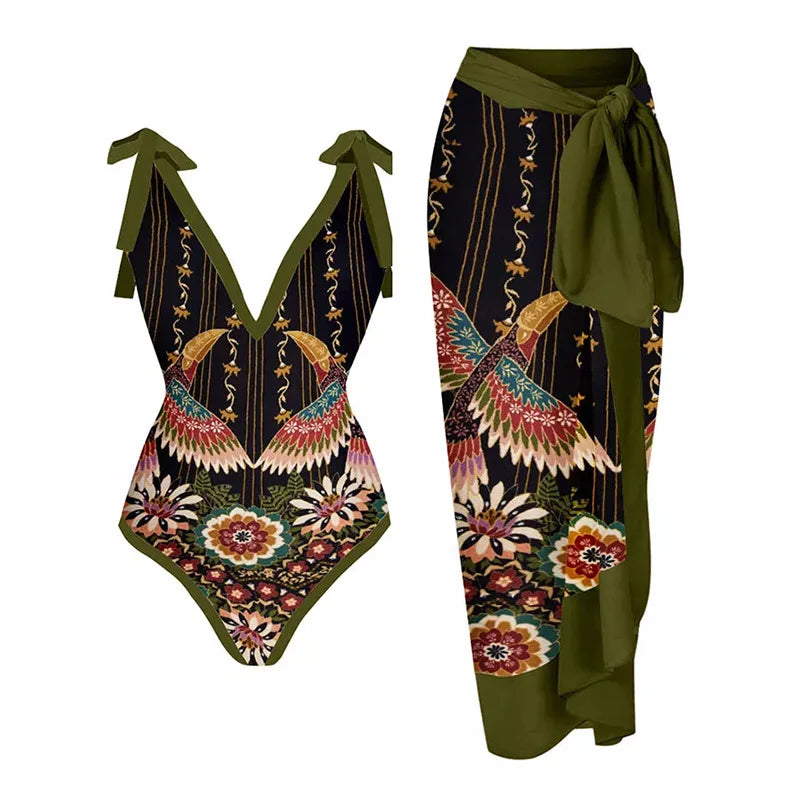 2026 New Arrival Push Up Women Bikini Set Floral Printed Ruffle Bikinis Strappy Bandage Swimwear Brazilian Biquini Bathing Suit