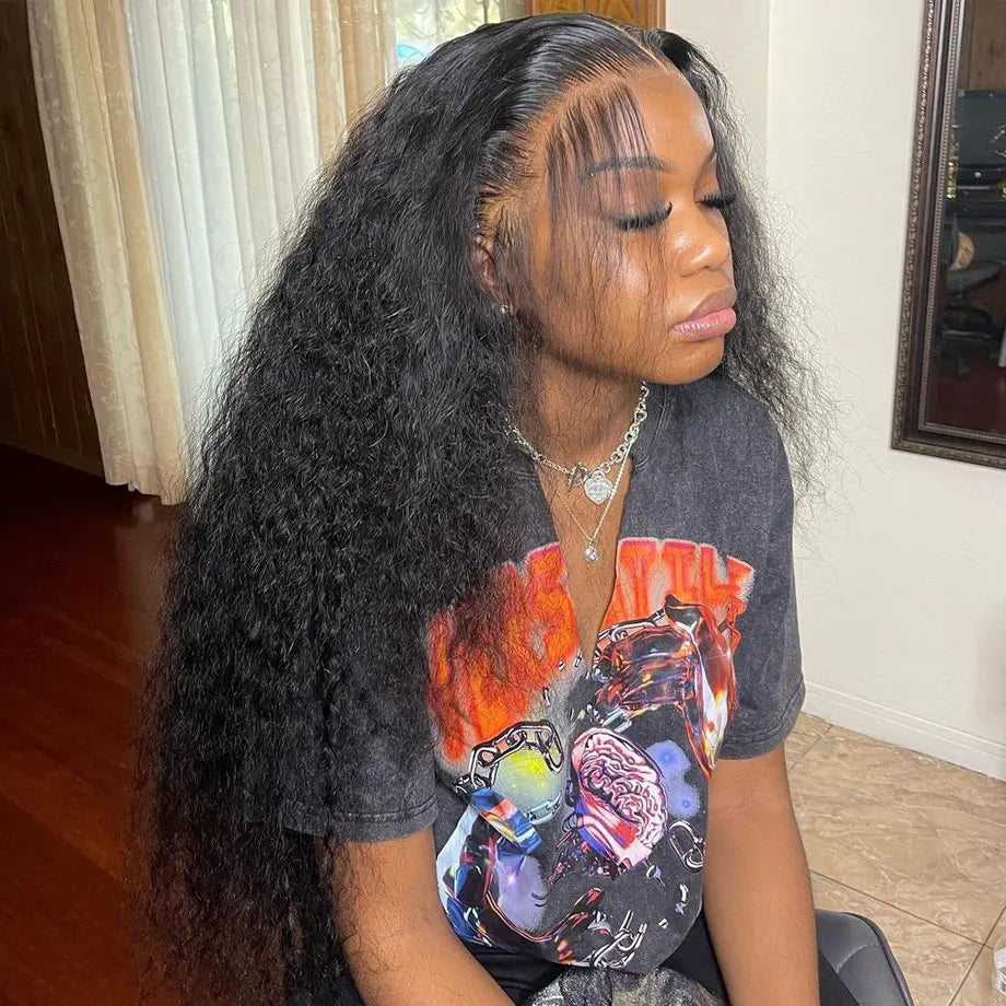 Deep Wave HD Lace Front Wig — 13x4 13x6 Brazilian Human Hair, Pre-Plucked, Up to 40 Inch