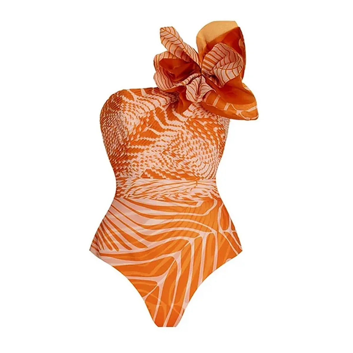 Ruffle Floral Bikini Swimsuit — 2-Piece Strappy Push-Up Beachwear for Women