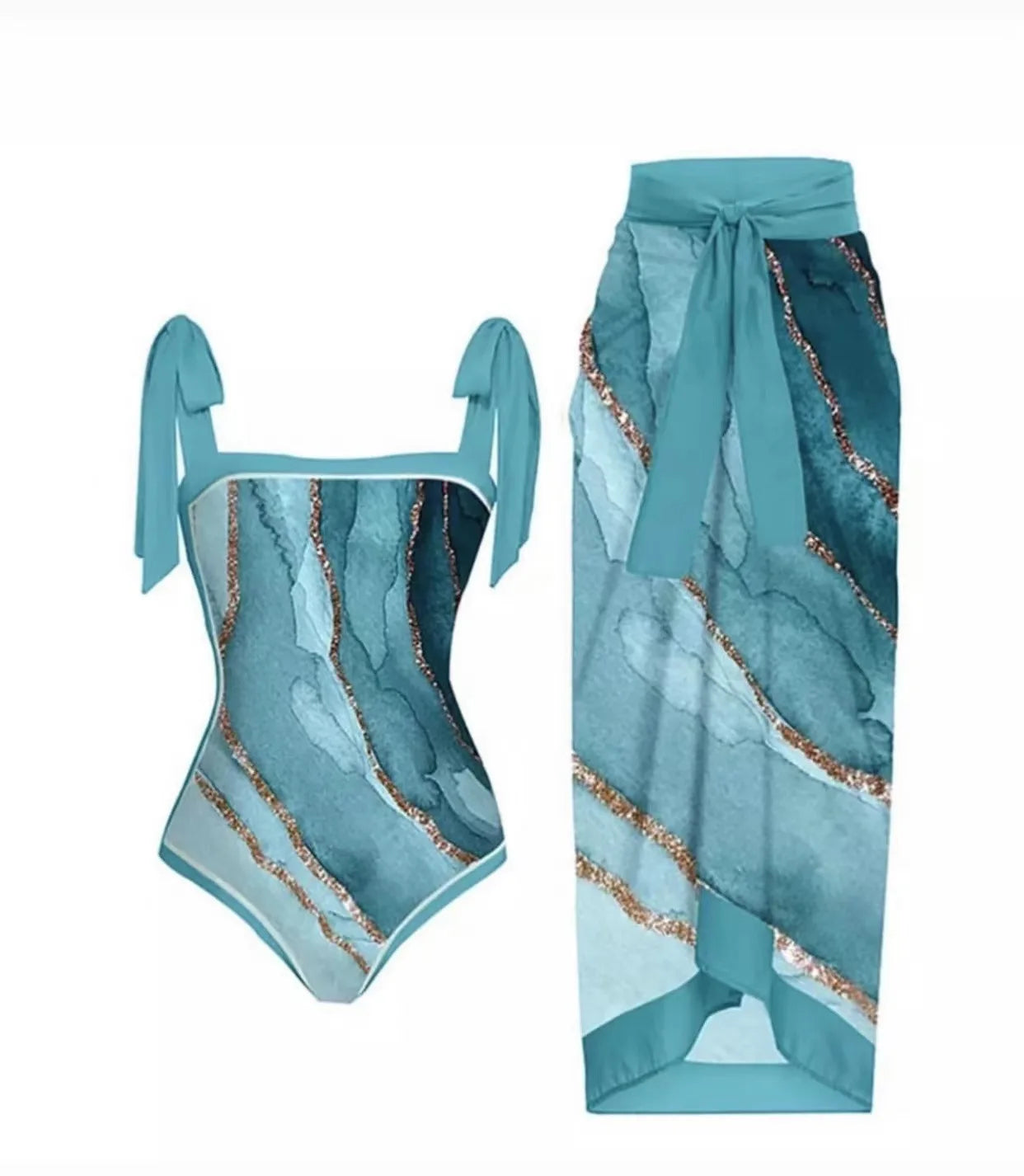 Floral Ruffle Push-Up Bikini Set — Strappy Bandage Swimwear for Women