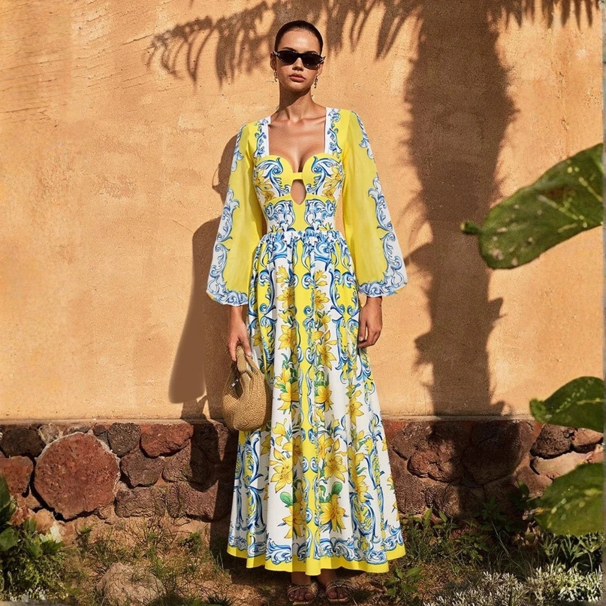 2026 Deep V Swimsuit Long Skirt Women Bikini Printed Swimwear Push Up Biquini Female Fashion Bathing Suit Slimming Beachwear