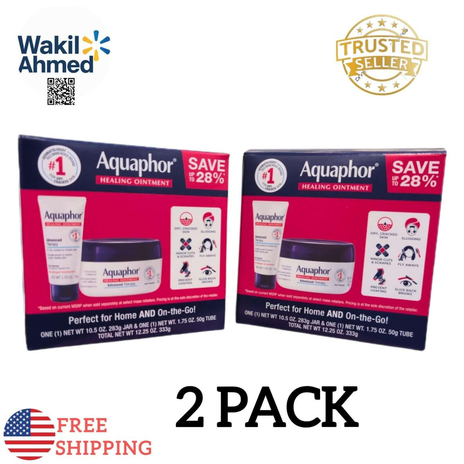 Aquaphor Advanced Therapy Healing Ointment – 2-Pack Bundle