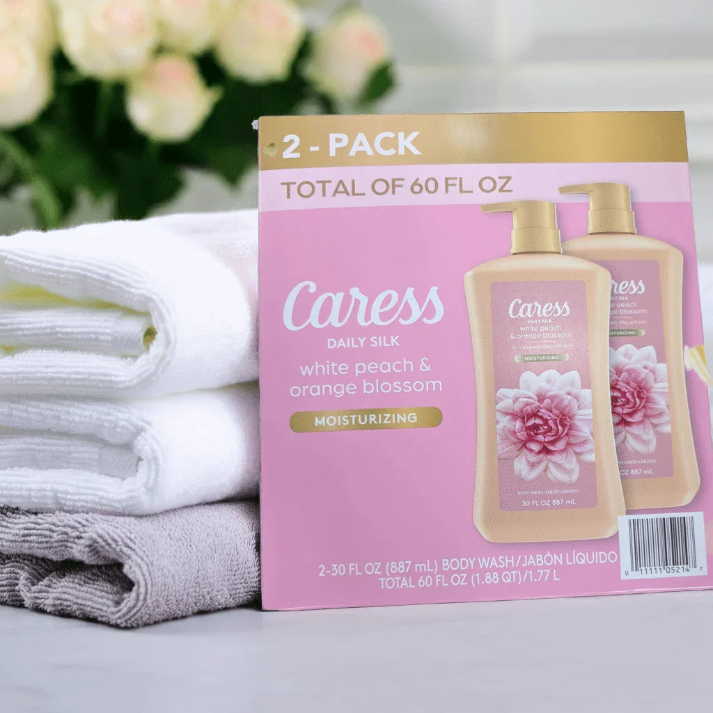 Caress White Peach Body Wash 2 Pack 30oz Each Daily Silk  2-Pack