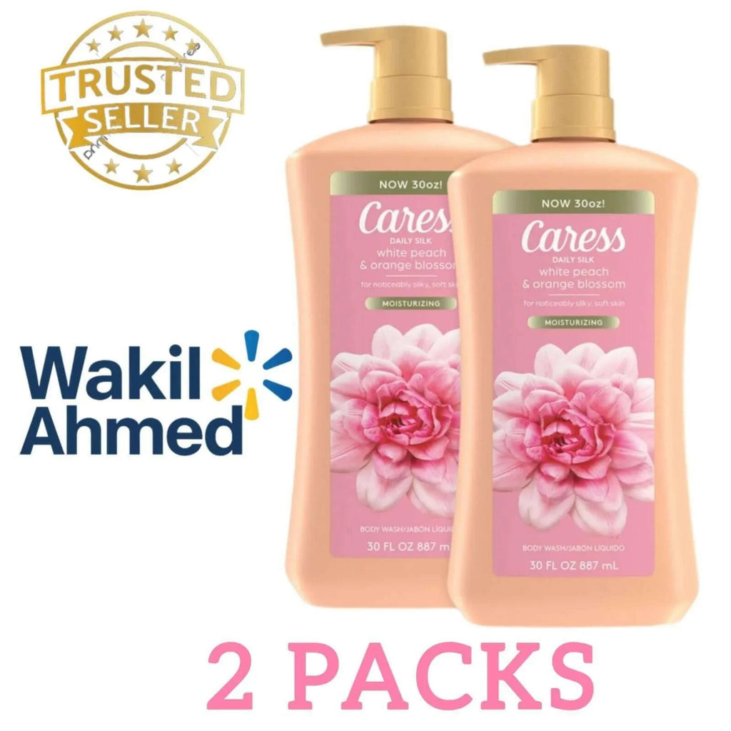 Caress White Peach Body Wash 2 Pack 30oz Each Daily Silk  2-Pack