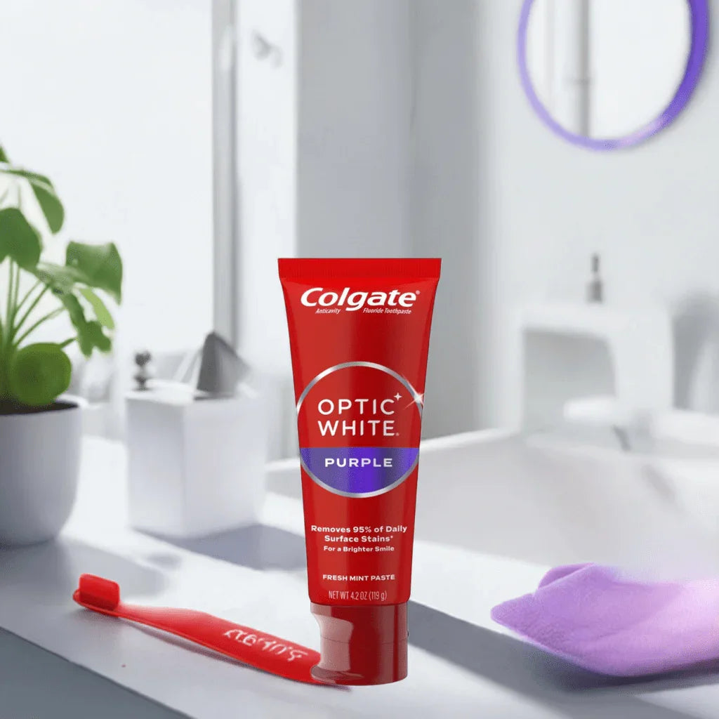 Colgate Optic White Purple Toothpaste 4.2 oz 4 pk