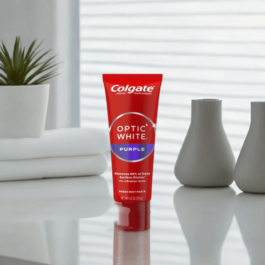 Colgate Optic White Purple Toothpaste 4.2 oz 4 pk
