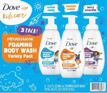 Dove Kids Care Foaming Body Wash, Variety Pack, 13.5 fl. oz., 3 pk.