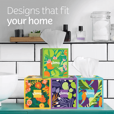 Kleenex Ultra Soft Hypoallergenic Facial Tissues 12 Boxes 3-Ply, 72 ct